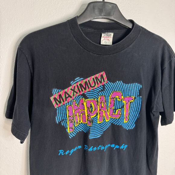 Vintage 90s “Maximum Impact” graphic tee single stitch Size XL - Picture 2 of 10